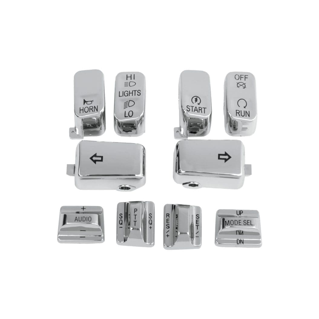 Chrome Switch Cap Kit, '96-'13 Touring & Softail
