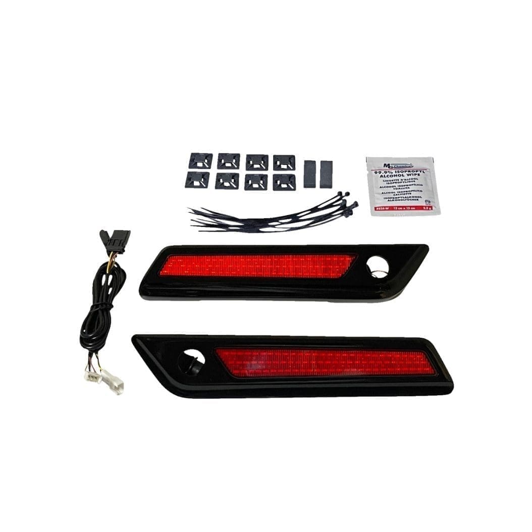 Custom Dynamics LED Saddlebag Latches, Black, Red