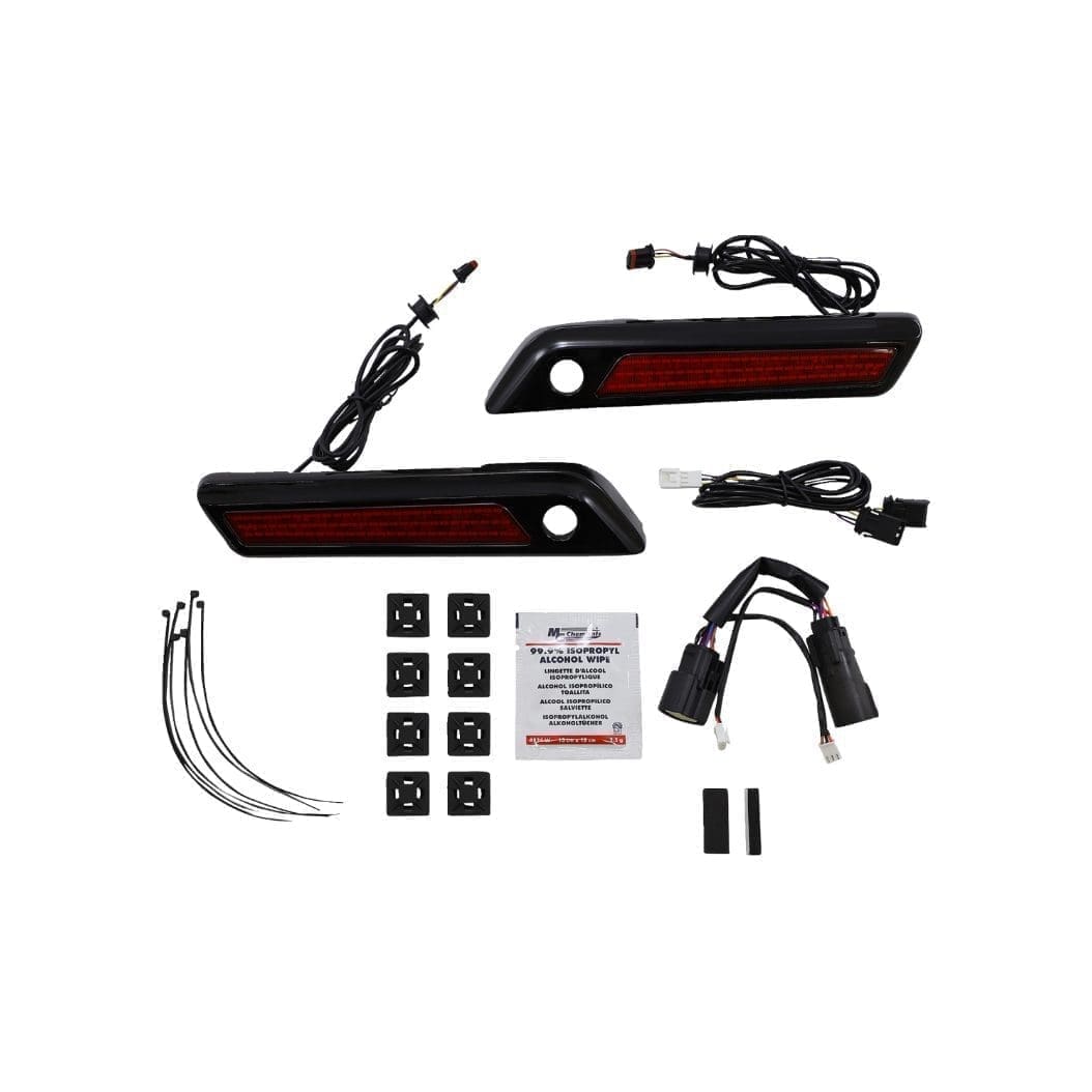 Custom Dynamics LED Saddlebag Latches, Black, Red