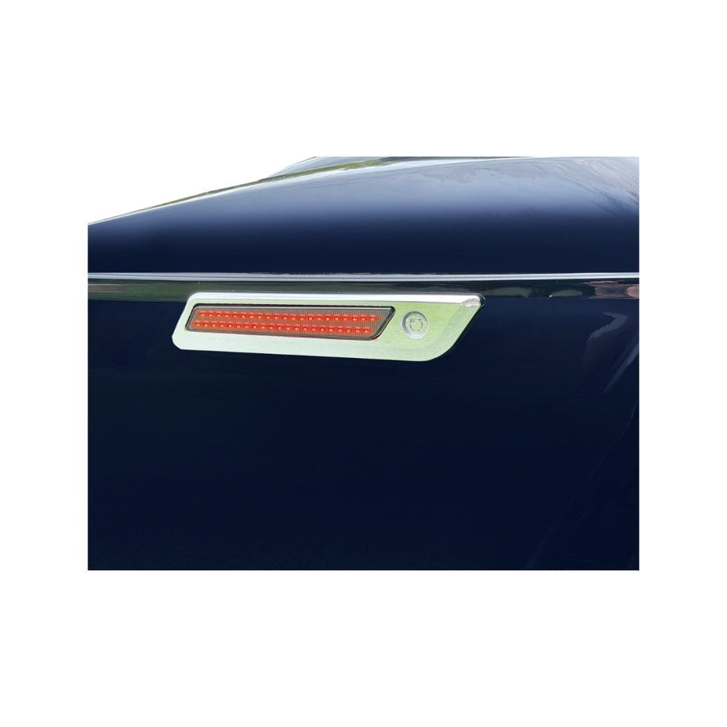 Custom Dynamics LED Saddlebag Latches, Dual Color Chrome, Smoke