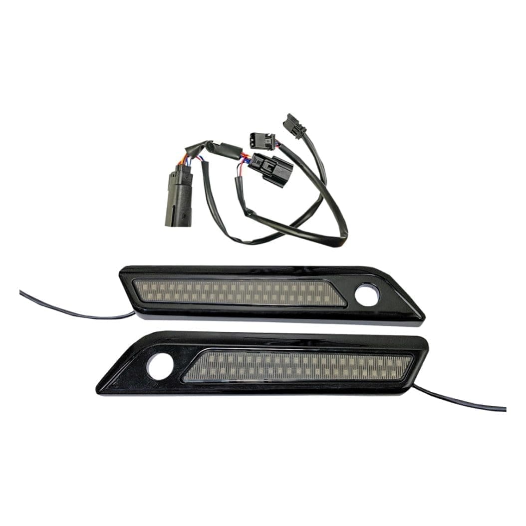 Custom Dynamics LED Saddlebag Latches, Dual Color, Black, Smoke