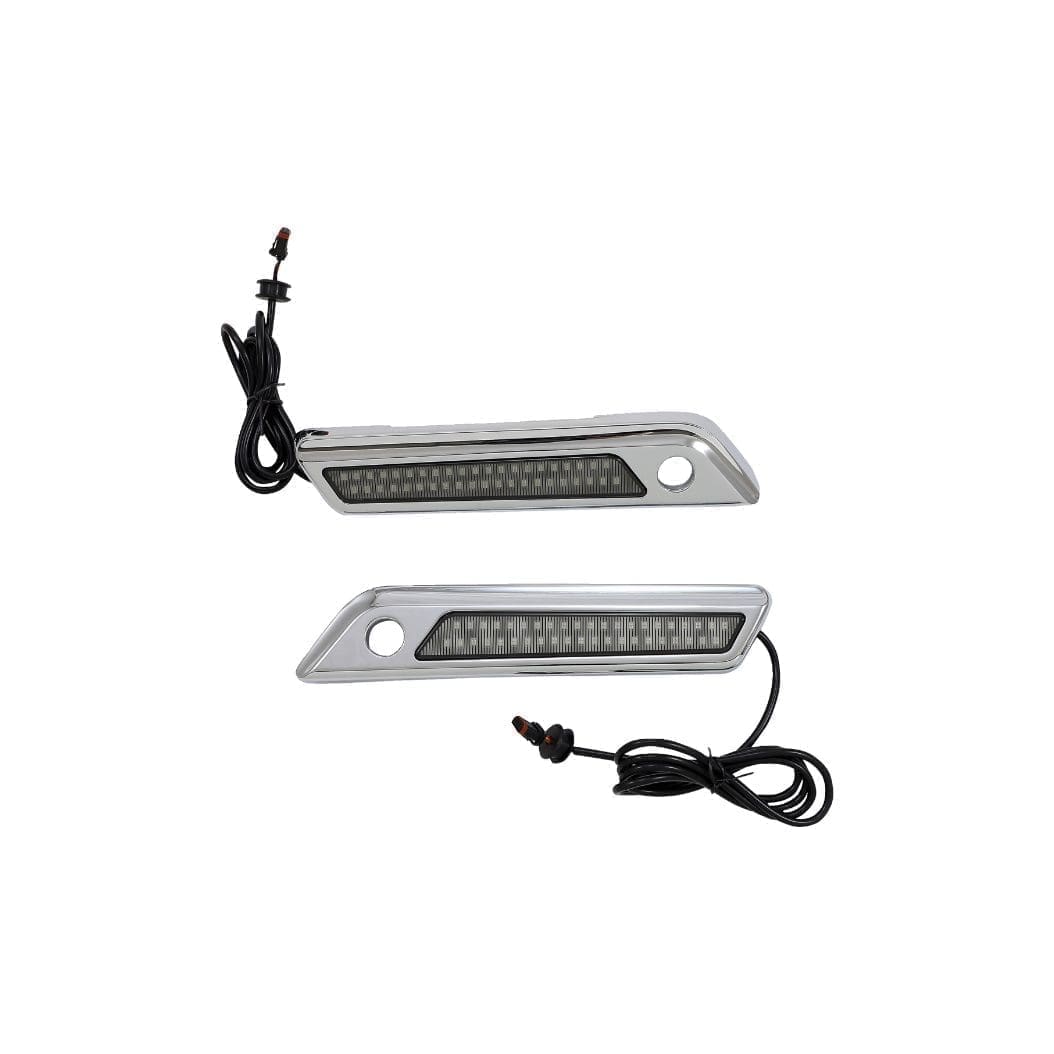 Custom Dynamics LED Saddlebag Latches, Dual Color, Chrome, Smoke