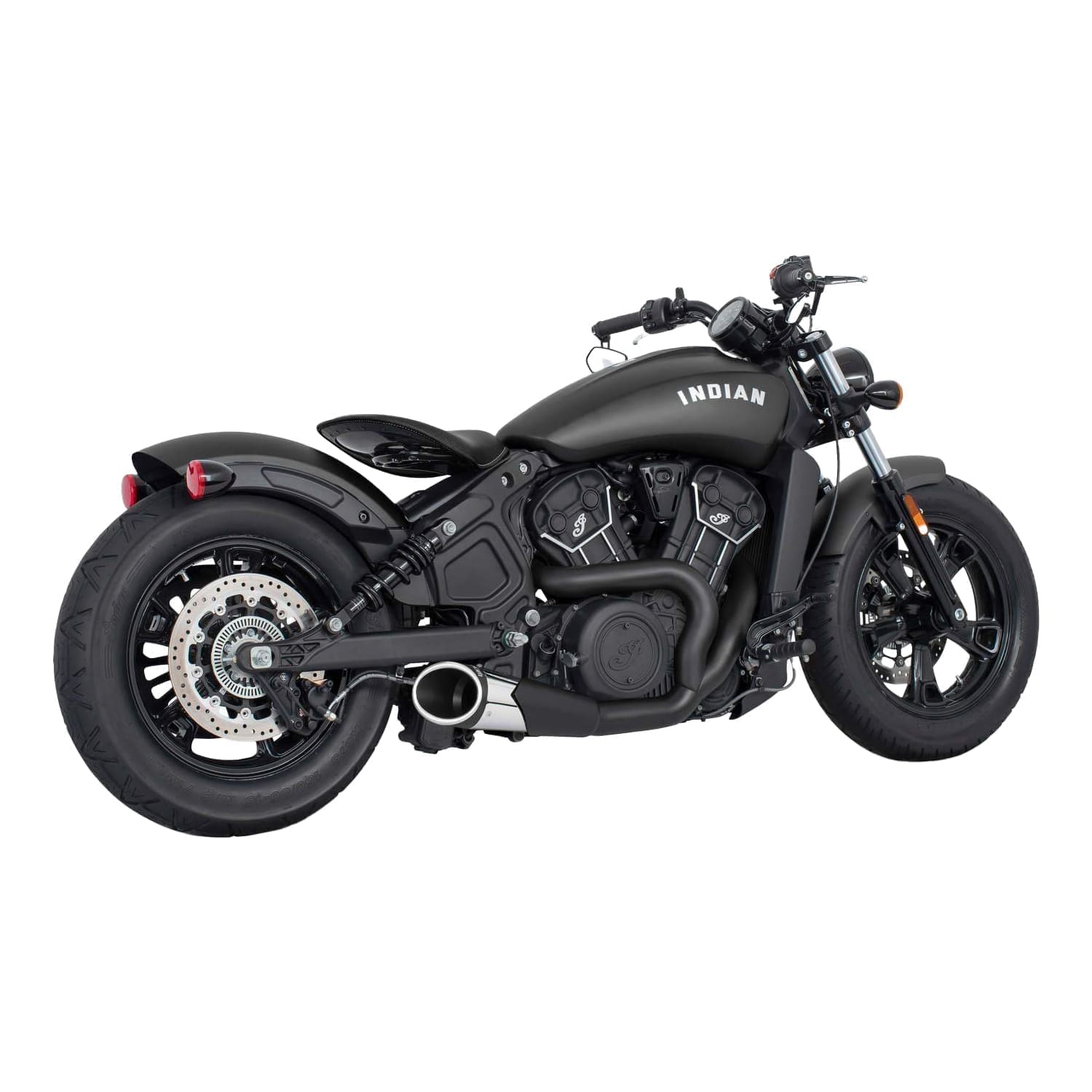 Indian Scout, Bobber, Sixty Combat 2-Into-1 Shorty, '14 & Up