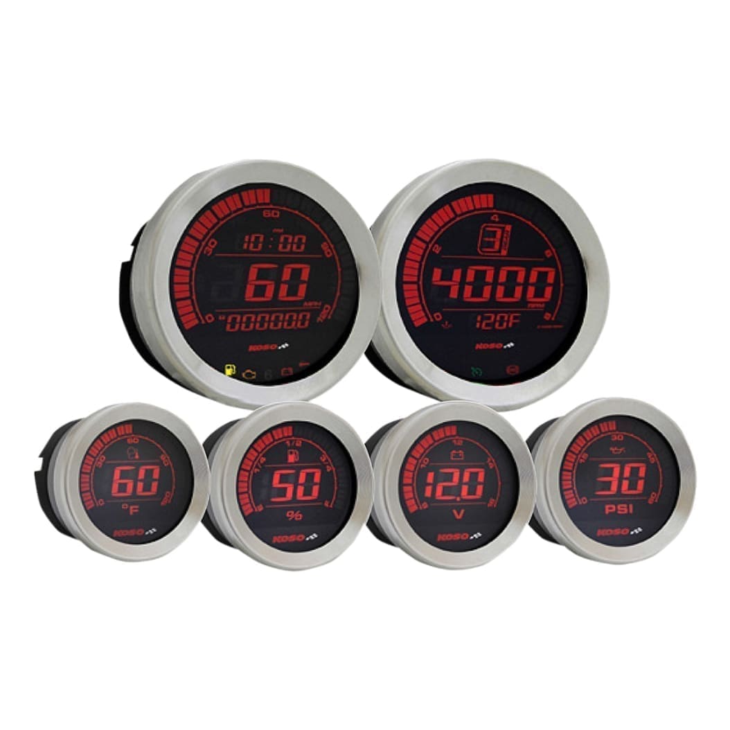 Six Piece LCD Gauge Kit, Silver, Dual Color, '04-'13 Touring