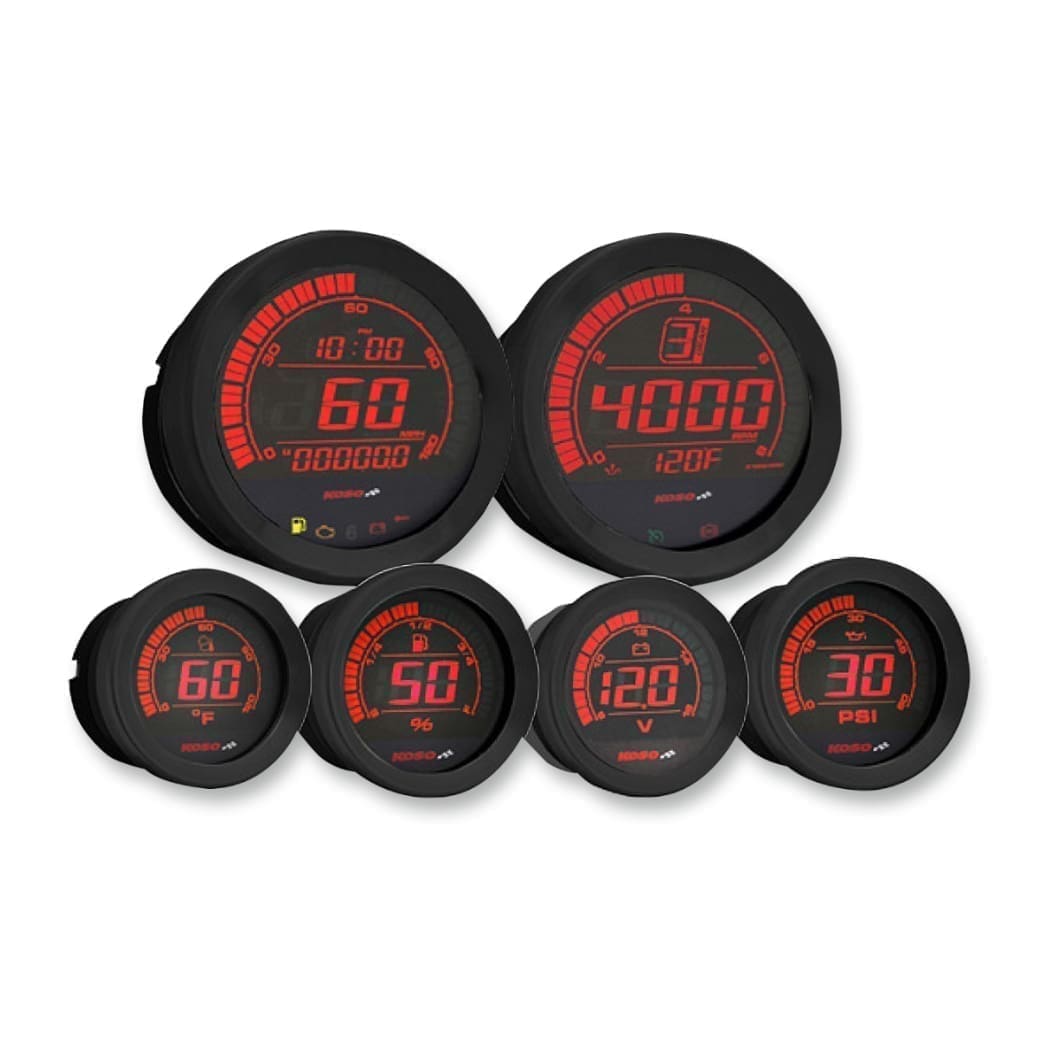 Six Piece LCD Gauge Kit, Dual Color, '04-'13 Touring