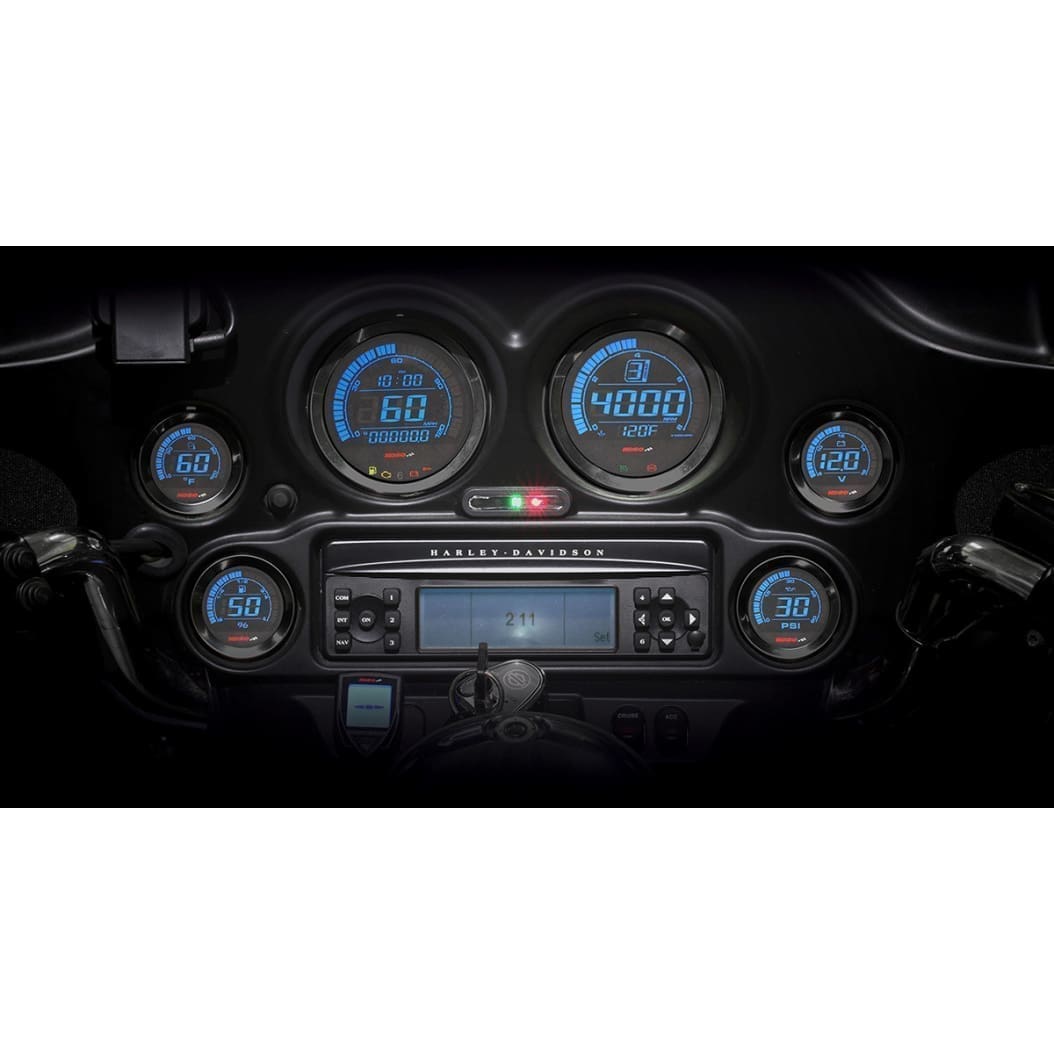 Six Piece LCD Gauge Kit, Dual Color, '04-'13 Touring