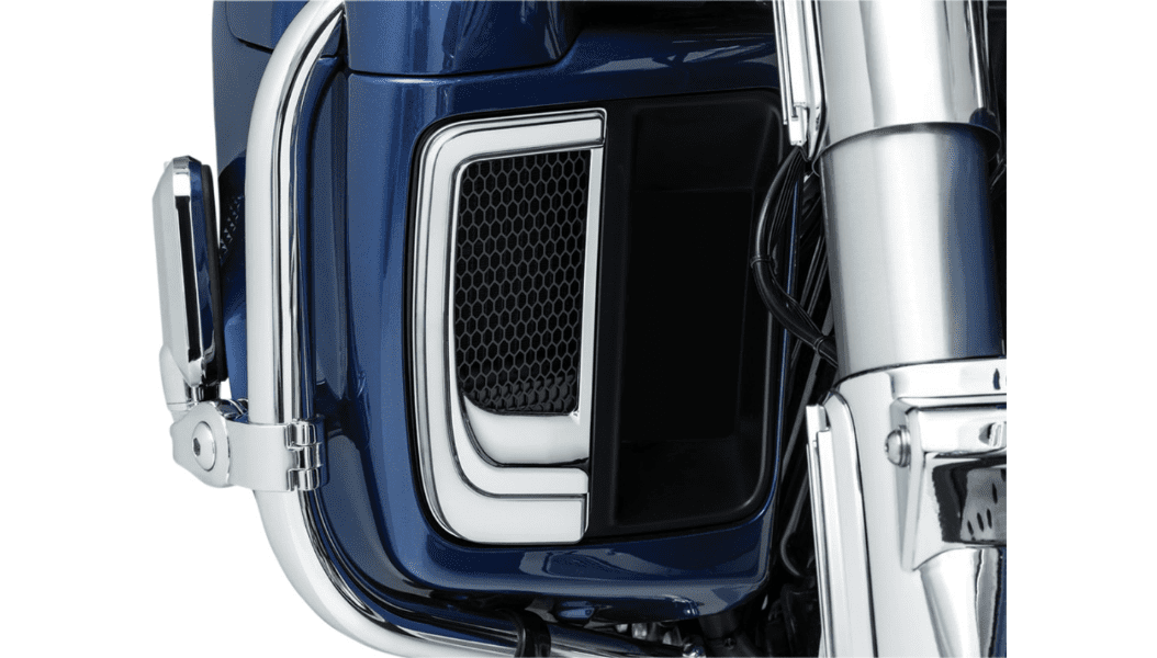 Kuryakyn Tracer LED Fairing Lower Grill Inserts, Chrome